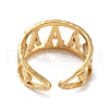 26Pcs 26 Style Vacuum Plating Golden 304 Stainless Steel Letter Open Cuff Rings Set RJEW-A024-01G-4