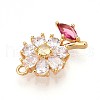 Brass Micro Pave Cubic Zirconia Pendants KK-N261-21A-G-2