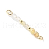Faceted Round Natural Quartz Crystal & Gold Rutilated Quartz & Yellow Opal Beaded Connector Charms PALLOY-JF03530-04-2