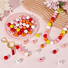 SOFPLATE 180Pcs 6 Colors Painted Natural Wood Beads WOOD-SP0001-08B-4