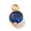 Flat Round Brass Micro Pave Cubic Zirconia Charms KK-Z072-02KCG-03-1
