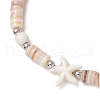 2Pcs Starfish & Turtle Natural Freshwater Shell Beads Braided Bead Bracelets BJEW-JB11919-02-4