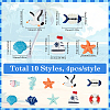 SUNNYCLUE 40Pcs 10 Styles Ocean Theme Opaque Resin Cabochons RESI-SC0003-16-2