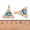 Brass Micro Pave Clear Cubic Zirconia Pendants for Women KK-T070-90A-06-3