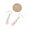 Round Natural Malaysia Jade & Rose Quartz Beaded Necklace & Bracelet & Dangle Earring Sets SJEW-JS01333-5