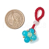Baking Painted Imitation Jade Glass Woven Clover Pendant Decorations HJEW-JM03148-04-3