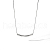 Stylish Stainless Steel Textured Curved Tube Bead Snake Chain Necklaces for Women MH1558-5-3