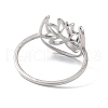 Non-Tarnish Hollow Out Lotus 304 Stainless Steel Finger Ring for Women RJEW-E073-06P-3