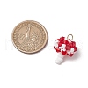 7Pcs 7 Colors Handmade Glass Seed Beaded Mushroom Pendants PALLOY-MZ00621-2