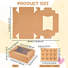 BENECREAT 20Pcs Rectangle Kraft Paper Storage Gift Boxes with Clear Visible Window CON-BC0007-42-1-2