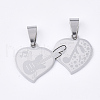 Non-Tarnish 201 Stainless Steel Split Pendants STAS-T048-34-1