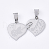 201 Stainless Steel Split Pendants STAS-T048-34-1