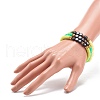 5Pcs 5 Color Polymer Clay Disc Surfer Stretch Bracelets Set BJEW-JB08801-6