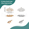 SUPERFINDINGS 6Pcs 2 Colors Crown Alloy Crystal Rhinestone Brooch JEWB-FH0001-67-2