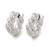 Twist Brass Cubic Zirconia Hoop Earrings EJEW-Q016-18P-3