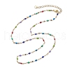 304 Stainless Steel Enamel Link Chains Necklaces NJEW-JN04788-4
