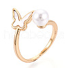 Brass Shell Cuff Ring Settings KK-T076-21G-6