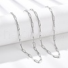 3.5MM 304 Stainless Steel Paperclip Chain Necklaces NJEW-T016-07P-1