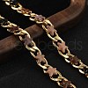 Star Brass Enamel Curb Chain Bracelets for Women BJEW-B125-02G-2