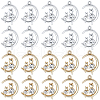 SUNNYCLUE 36Pcs 2 Colors Alloy with Rhinestone Pendants RB-SC0001-09-1