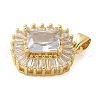 Brass Micro Pave Cubic Zirconia Pendants KK-K298-44G-2