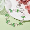 Glass Flower Beaded Bracelets BJEW-JB09788-02-4