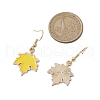 3 Pairs Maple Leaf Alloy Enamel Dangle Earrings EJEW-JE06091-4