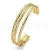 PVD Vacuum Plating 202 Stainless Steel Multi-strand Open Cuff Bangles for Women BJEW-M317-07E-G-1