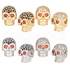   8Pcs 4 Colors Brass Micro Pave Cubic Zirconia Beads KK-PH0006-30-1