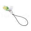 Dyed Synthetic Turquoise Turtle Charm Mobile Straps HJEW-JM03343-5
