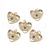 Brass Colorful Cubic Zirconia Pendant KK-E068-VA184-2-4