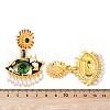 Alloy Enamel Evil Eye Dangle Stud Earrings EJEW-C144-01G-3