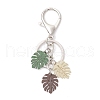 Tropical Leaf Baking Painted Alloy Pendant Keychains KEYC-JKC01270-01-2