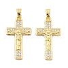 Crucifix Cross Brass Micro Pave Cubic Zirconia Pendants KK-M325-08G-1