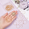 BENECREAT 54Pcs 7 Styles Brass Hoop Earring Findings KK-BC0013-33G-3