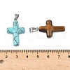 Natural & Synthetic Mixed Stone Cross Pendants G-M454-03-3
