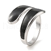 304 Stainless Steel Open Cuff Ring for Women RJEW-F166-14P-02-1