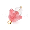 Mushroom Transparent Glass Pendants PALLOY-JF03654-01-5