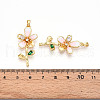 Brass Micro Pave Cubic Zirconia Pendants KK-N257-25G-3
