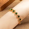 Vintage Brass Micro Pave Clear Cubic Zirconia Heart Link Chain Bracelets for Women DG2724-5