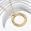 304 Stainless Steel Textured Ring Pendant Necklaces NJEW-H059-23G-1