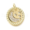 Brass Micro Pave Clear Cubic Zirconia Charms KK-V011-53G-1
