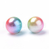 Rainbow Acrylic Imitation Pearl Beads X-OACR-R065-3mm-A07-2