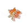 Glass Seed Beaded Butterfly Pendants PALLOY-MZ00562-01-4