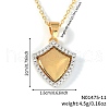 Elegant Brass Micro Pave Clear Cubic Zirconia Pendant Necklaces FA0989-3-5