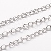 Tarnish Resistant 304 Stainless Steel Curb Chains CHS-K005-03P-0.6mm-1
