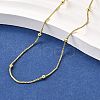 2.5MM Brass Round Ball Box Chain Necklaces NJEW-M108-38G-1