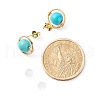 Synthetic Turquoise Round Beads Stud Earrings for Girl Women EJEW-JE04666-05-4