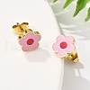 304 Stainless Steel Enamel Stud Earrings STAS-E502-01G-02-3