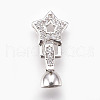 Brass Micro Pave Cubic Zirconia Fold Over Clasps KK-P164-11P-1